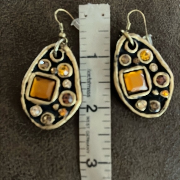 Wooden & Rhinestone earrings Boho Arstey - Picture 4 of 4